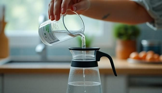 Καθαρισμός καφετιέρας με ξίδι και νερό