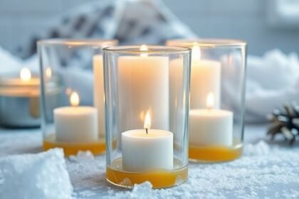 Γυάλινα ποτήρια με υπολείμματα κεριού στον πάτο τους, έτοιμα προς καθαρισμό.