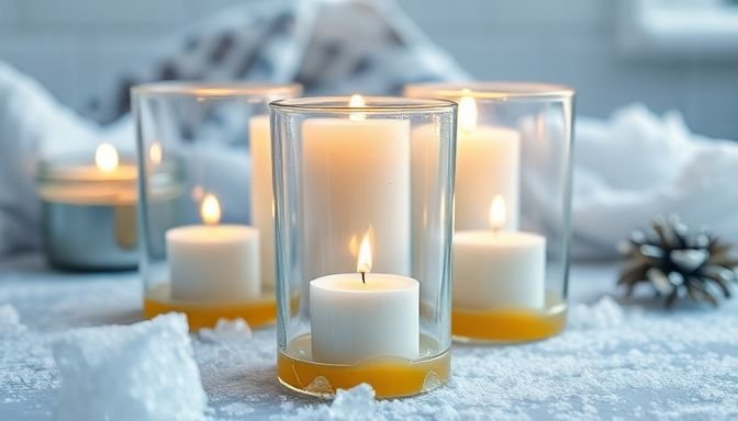 Γυάλινα ποτήρια με υπολείμματα κεριού στον πάτο τους, έτοιμα προς καθαρισμό.