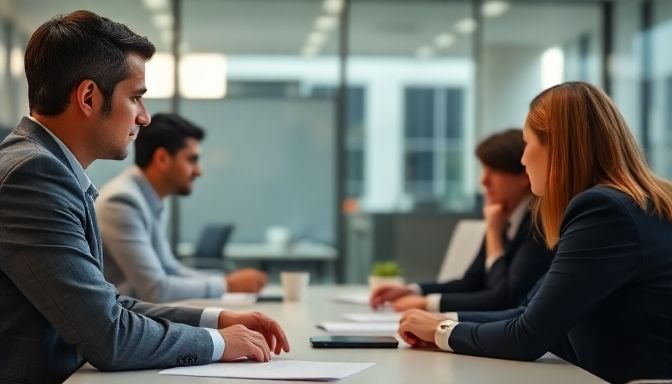 Στιγμιότυπο από επαγγελματική συνάντηση με σωματική επαφή