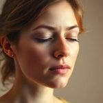 Μια απεικόνιση που αντιπροσωπεύει την αιθουσαία ημικρανία και τα συμπτώματά της, με έμφαση στις γυναίκες.