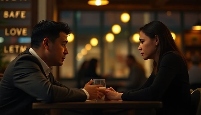 Ζευγάρι σε συναισθηματική συζήτηση