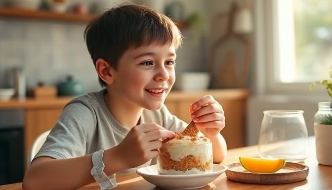 Νέος/νέα απολαμβάνει σπιτικό επιδόρπιο