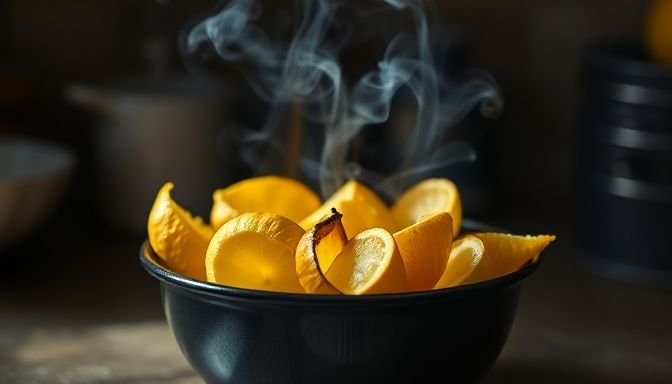 Φλούδες πατάτας και λεμονιού καίγονται σε σταχτοδοχείο