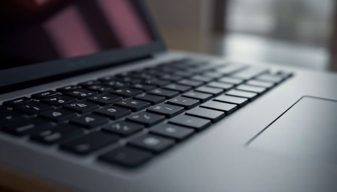 Ένα καθαρό πληκτρολόγιο laptop χωρίς σκόνη
