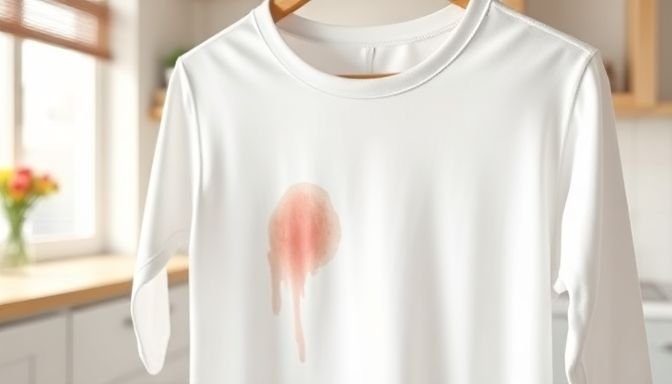 Ένα καθαρό λευκό ρούχο με λεκέ από μελάνι που υποβάλλεται σε θεραπεία με γάλα και ξίδι.