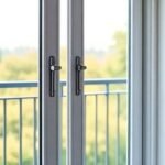 Μπαλκονόπορτα που ανοίγει ομαλά, απεικονίζοντας την καλή συντήρηση και λίπανση των μηχανισμών.