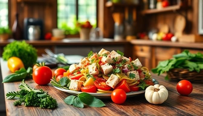 Έτοιμη χωριάτικη σαλάτα με φρέσκα υλικά