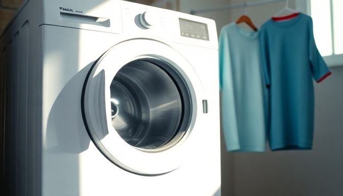 Χλωρίνη στο πλυντήριο: Μήπως φθείρει αντί να καθαρίζει; 2 Ένα καθαρό πλυντήριο ρούχων με ανοιχτή πόρτα