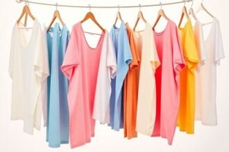 Φρεσκοπλυμένα καινούρια ρούχα σε φωτεινό περιβάλλον, που αποπνέουν αίσθηση καθαριότητας και άνεσης.