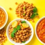 Υγιεινές πιατέλες με φακές και ρεβίθια, δηλαδή φακές σούπα και ρεβιθοσαλάτα, που προάγουν την υγεία της καρδιάς και των νεφρών.