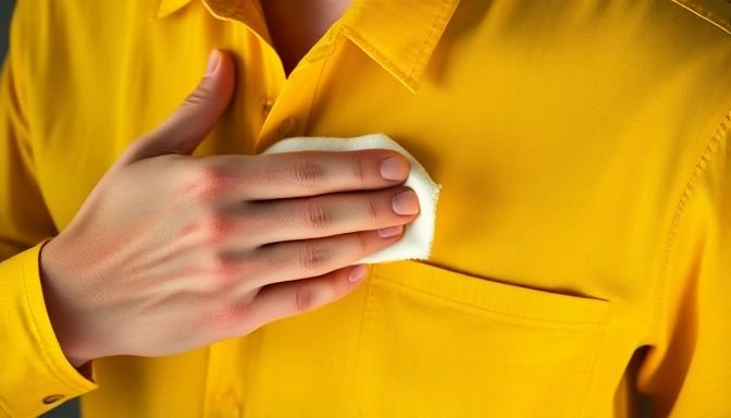 Ξέχασες το σίδερο στο ρούχο; Δες πώς σώζεται η ζημιά 2 Άτομο που καθαρίζει ένα κιτρινισμένο ρούχο