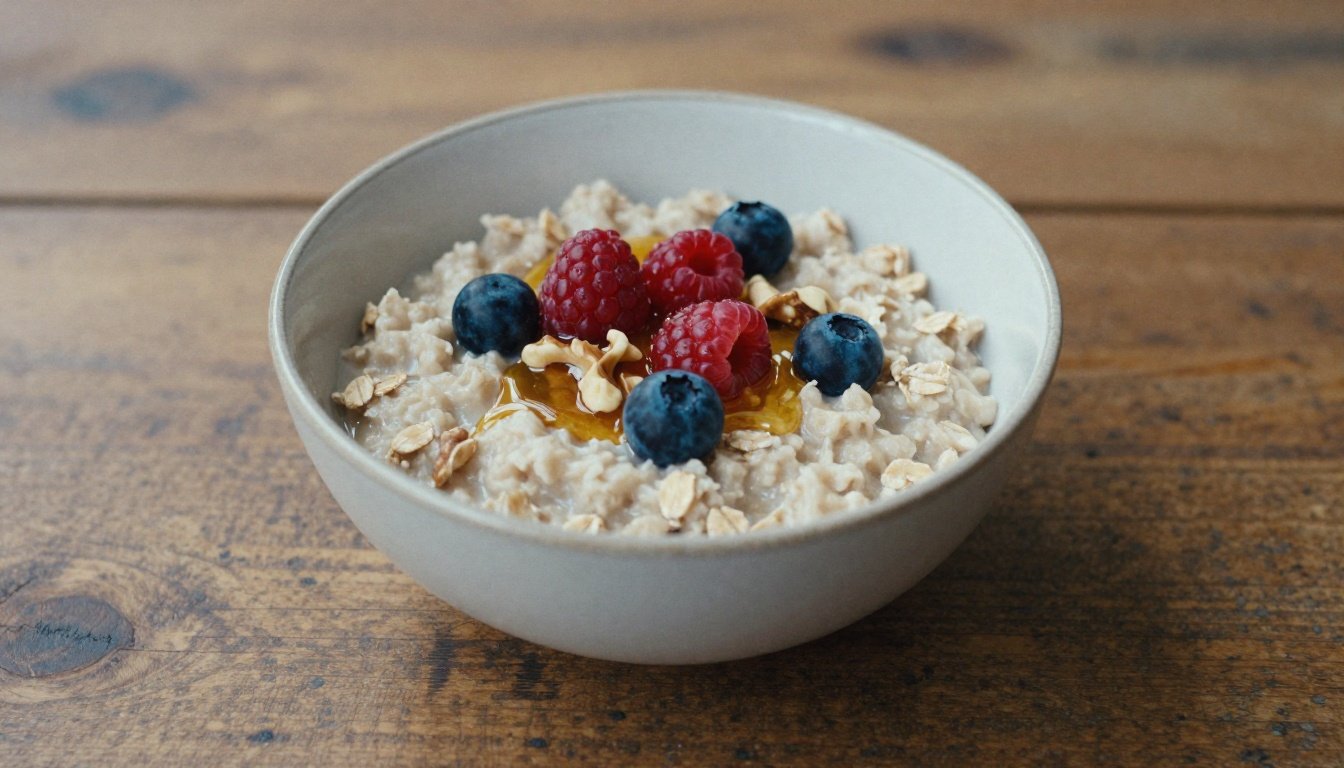 Μπωλ βρώμης με φρούτα και ξηρούς καρπούς