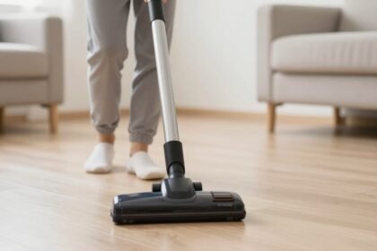 Καθαρός και οργανωμένος χώρος μετά το σκούπισμα, που αναδεικνύει τη σημασία της καθαριότητας.