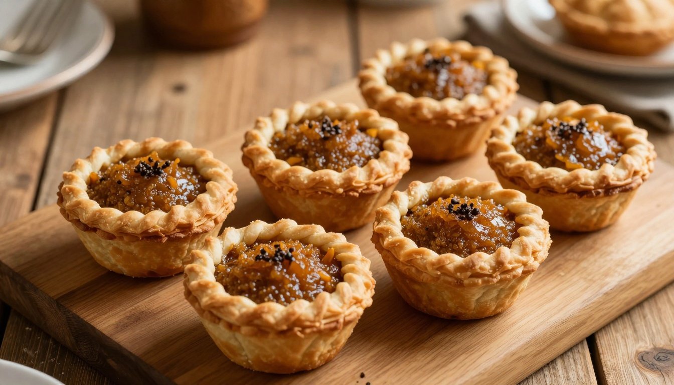 Αρμένικες ταχινόπιτες σε ξύλινο τραπέζι