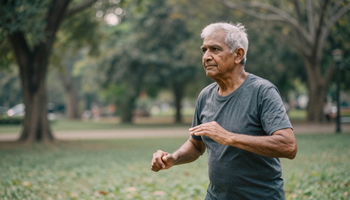 Τι αλλάζει στα οστά μας όσο μεγαλώνουμε 2 Ηλικιωμένος άνθρωπος ασκείται σε πάρκο