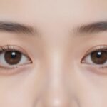 Κοντινό πλάνο γυναικείας επιδερμίδας με μακιγιάζ στην περιοχή κάτω από τα μάτια.