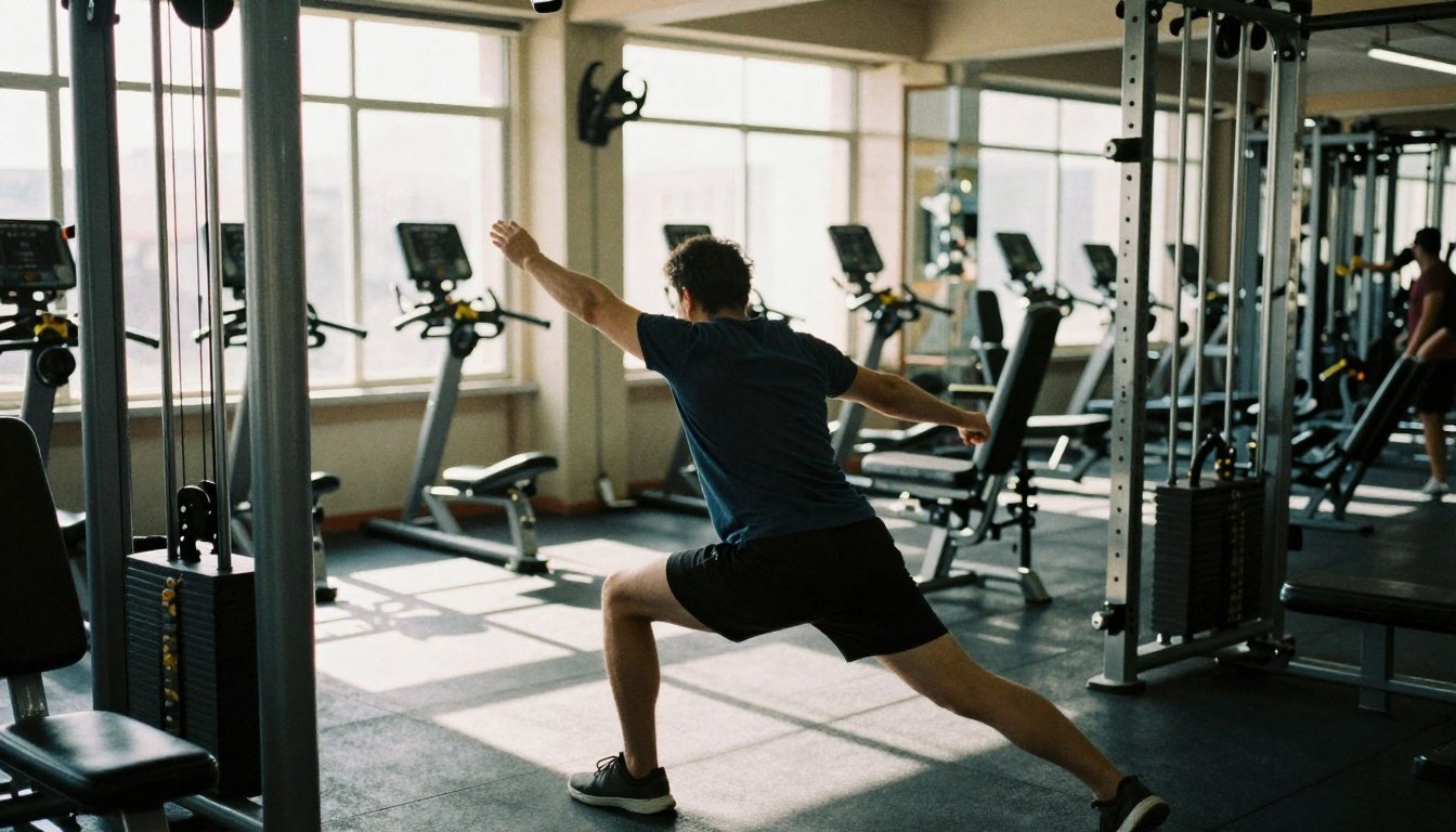 Άτομο που προετοιμάζεται για προπόνηση σε γυμναστήριο