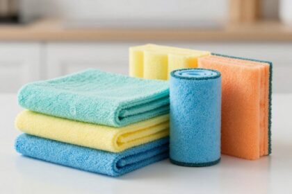 Καθαρά πανιά καθαρισμού σε κουζίνα