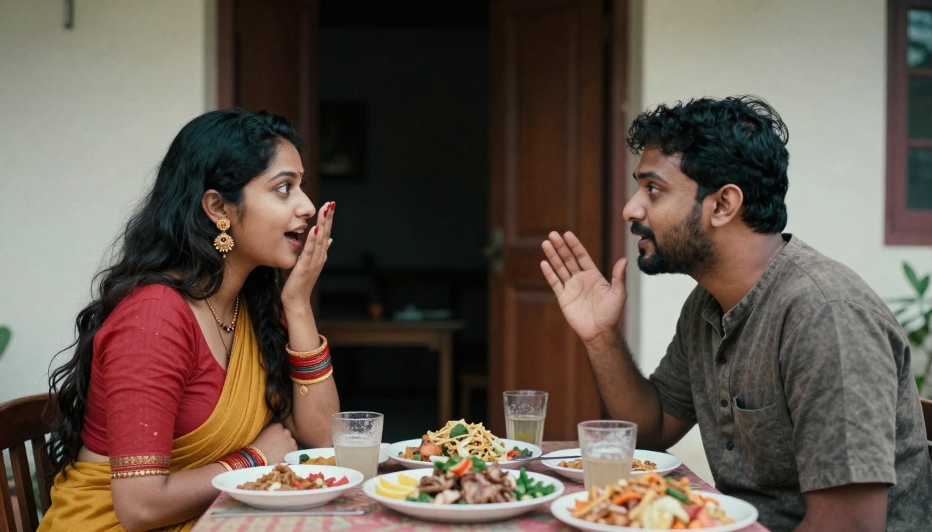 Δύο άνθρωποι απολαμβάνουν φαγητό μαζί, παρά την απόσταση.