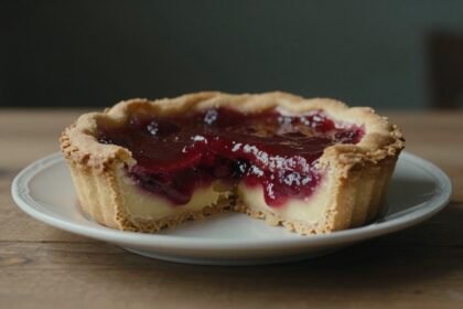 Linzer torte με μαρμελάδα βατόμουρο και αμύγδαλα