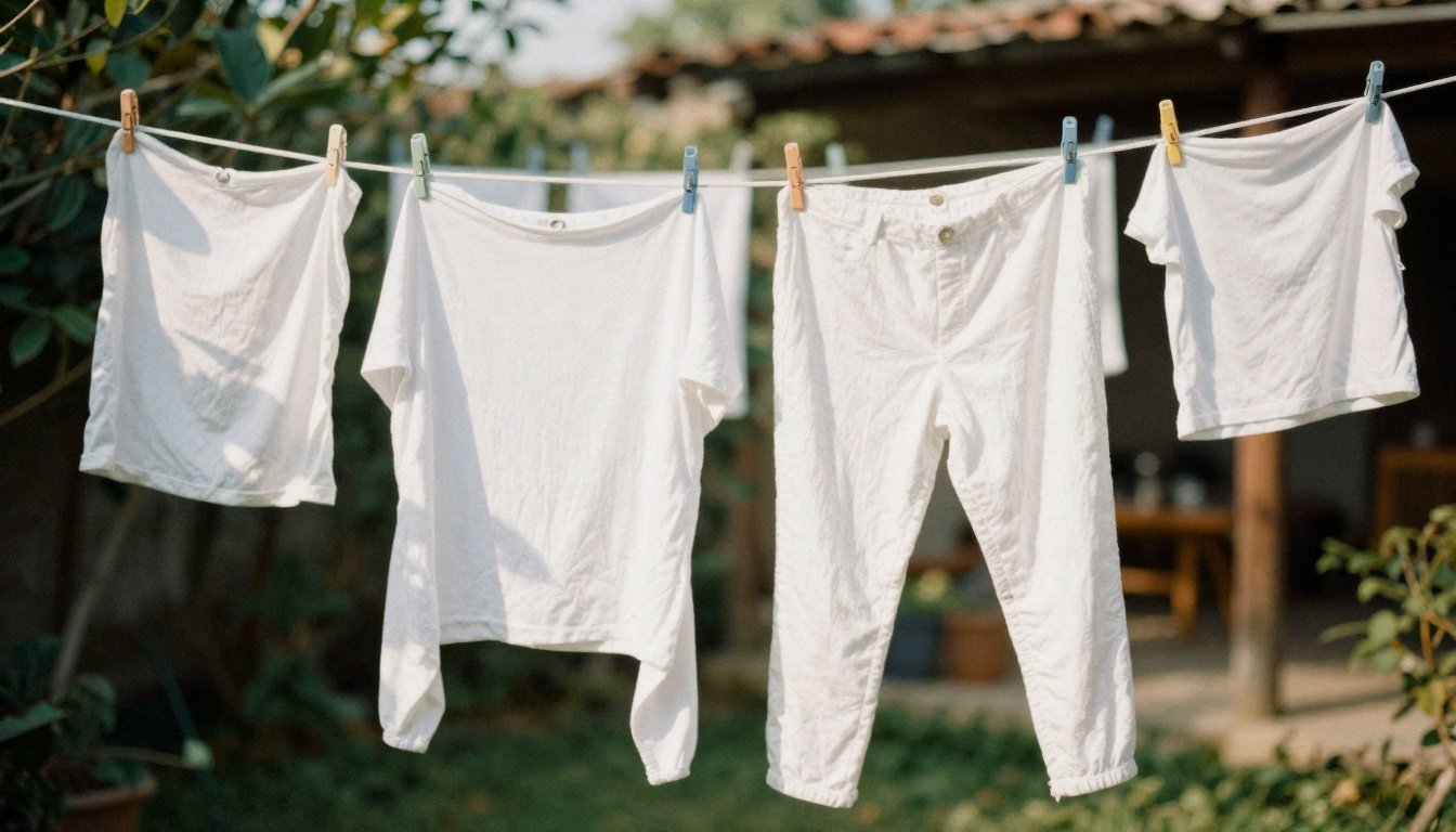 Πώς να κρατήσεις τα ρούχα ατσαλάκωτα χωρίς να πιάσεις το σίδερο 2 Φρέσκα ρούχα που κρέμονται στον ήλιο