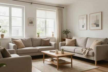 Τακτοποιημένο σπίτι με μίνιμαλ διακόσμηση και φυσικό φωτισμό.