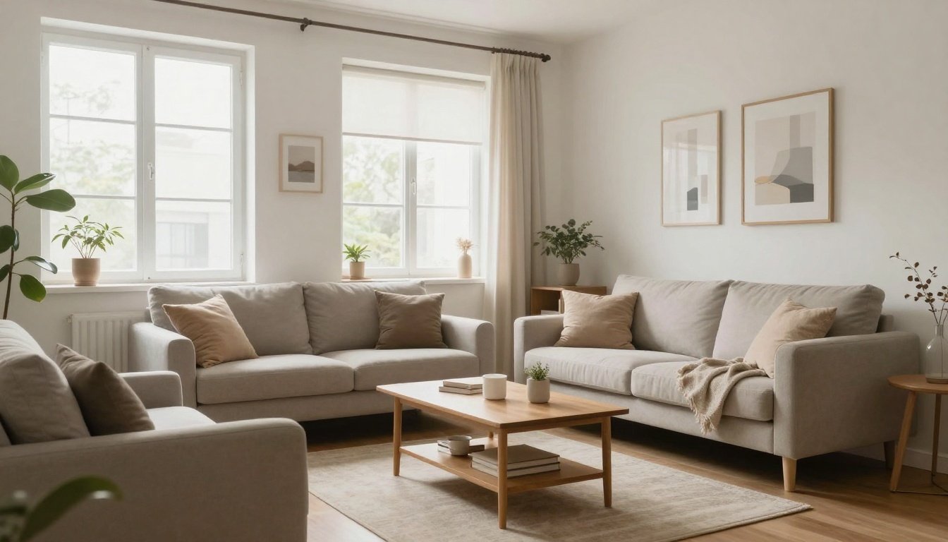 Τακτοποιημένο σπίτι με μίνιμαλ διακόσμηση και φυσικό φωτισμό.