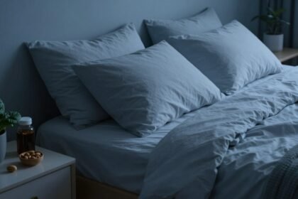 Ηρεμία και γαλήνη σε μια κρεβατοκάμαρα με έμφαση στη διατροφή πλούσια σε μαγνήσιο.