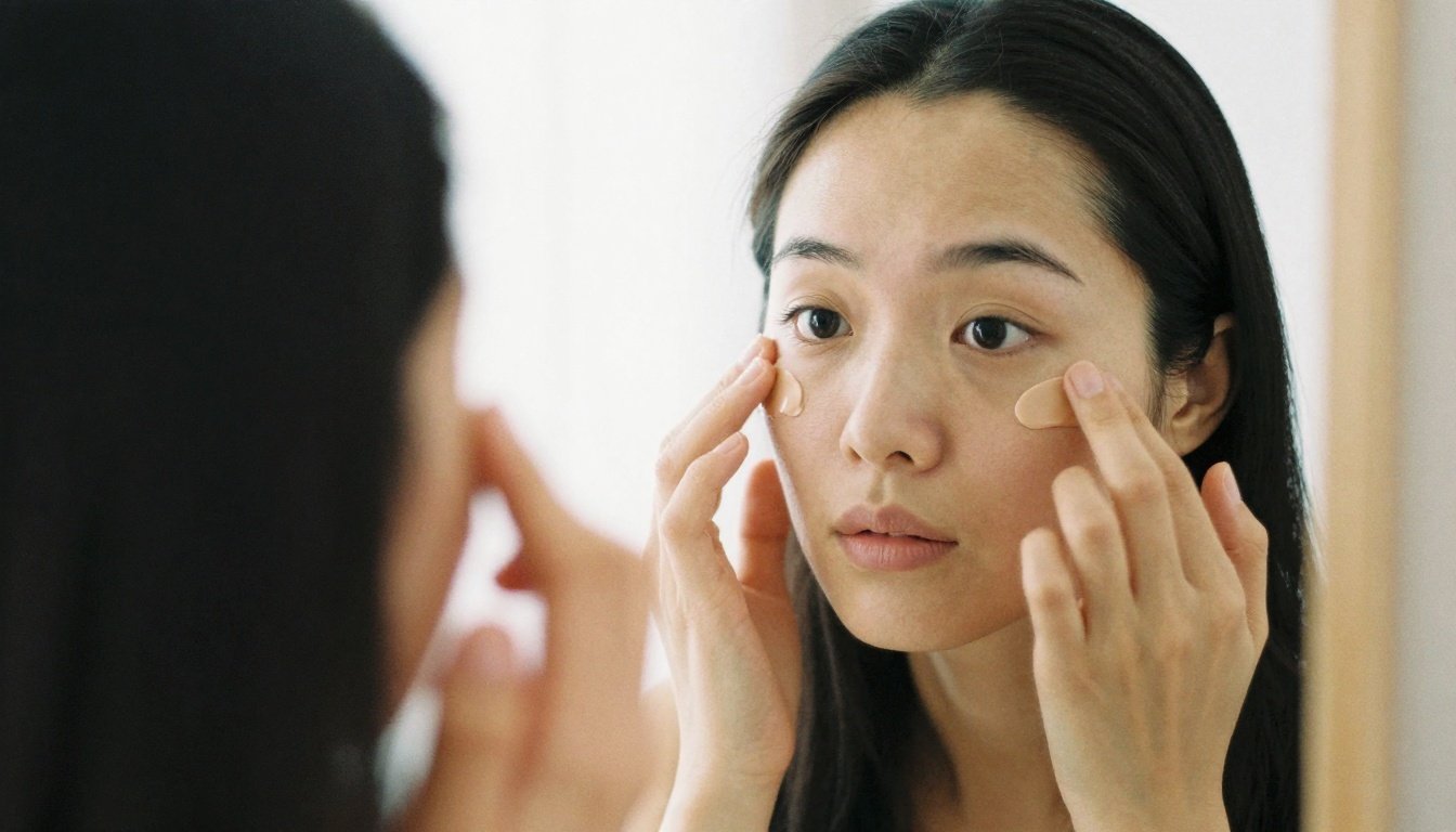 Γυναίκα κομψά ετοιμάζεται με μακιγιάζ