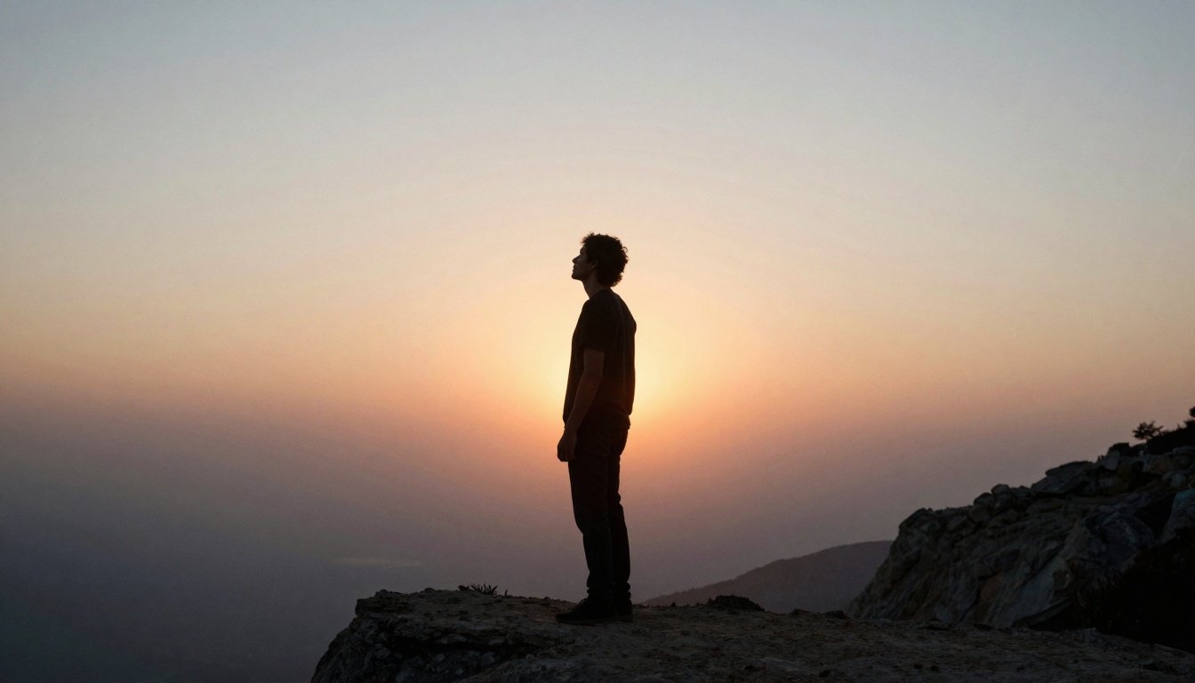 Τοξότης σε βράχο κατά τη διάρκεια ηλιοβασιλέματος