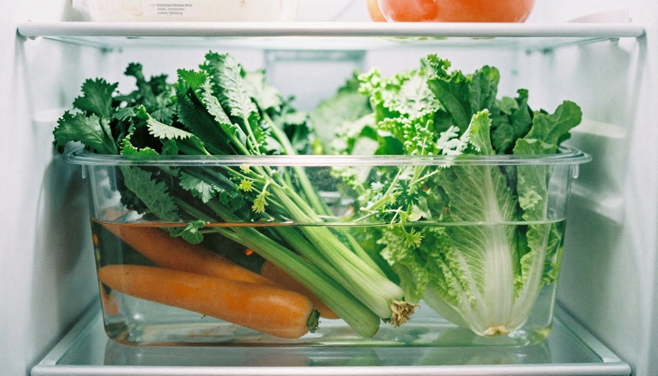 Φρέσκα λαχανικά αποθηκευμένα σε νερό