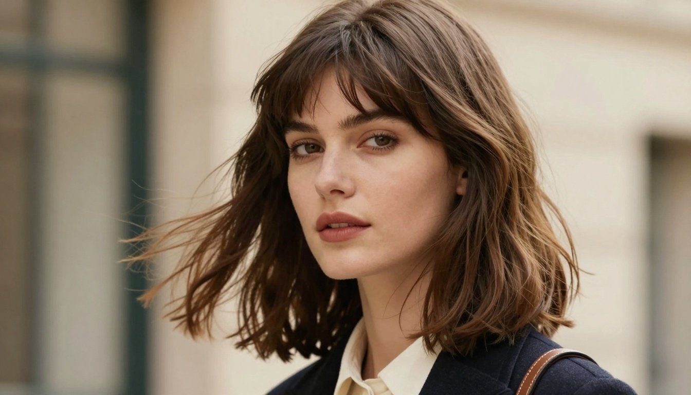 Γυναίκα με φράντζα Birkin σε κομψό περιβάλλον