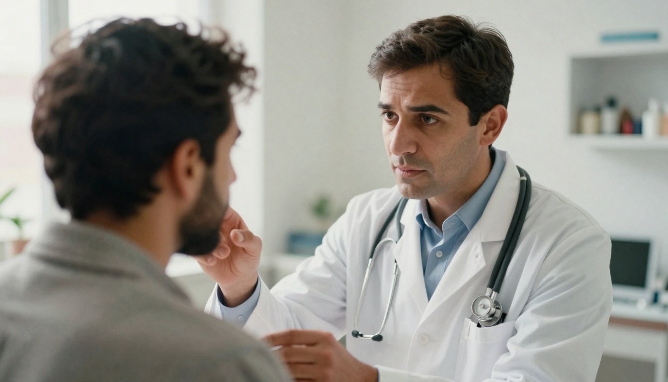 Γιατρός εξετάζει ασθενή σε κλινική