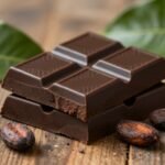 Μαύρη σοκολάτα με φασόλια κακάο και φύλλα