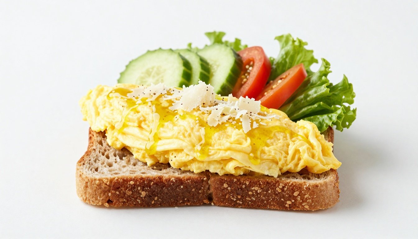 Ένα νόστιμο και υγιεινό σάντουιτς με ομελέτα και παρμεζάνα