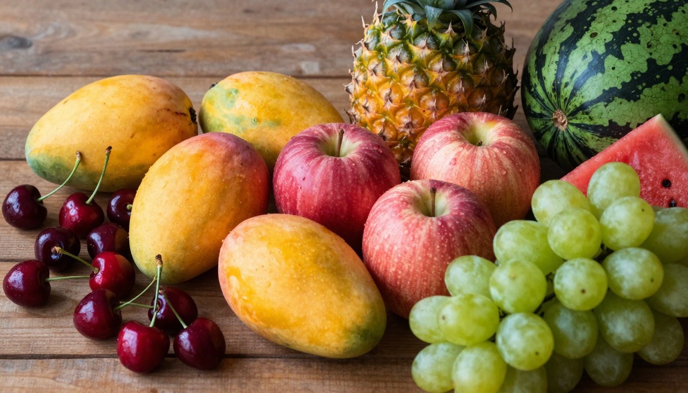 Ποικιλία φρούτων με έμφαση στη φρουκτόζη και την επίδρασή τους στο ουρικό οξύ.