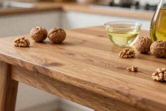 Ξύλινα έπιπλα που αποκαθίστανται με φυσικά υλικά