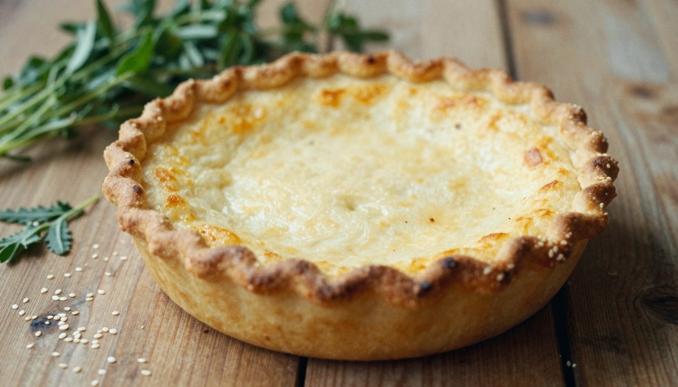 Πώς φτιάχνεται η τυρόπιτα χωρίς φύλλο και χωρίς τύψεις 2 Φωτογραφία μιας τυρόπιτας χωρίς φύλλο που μόλις έχει ψηθεί