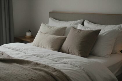 Διακοσμημένο κρεβάτι με μαξιλάρια