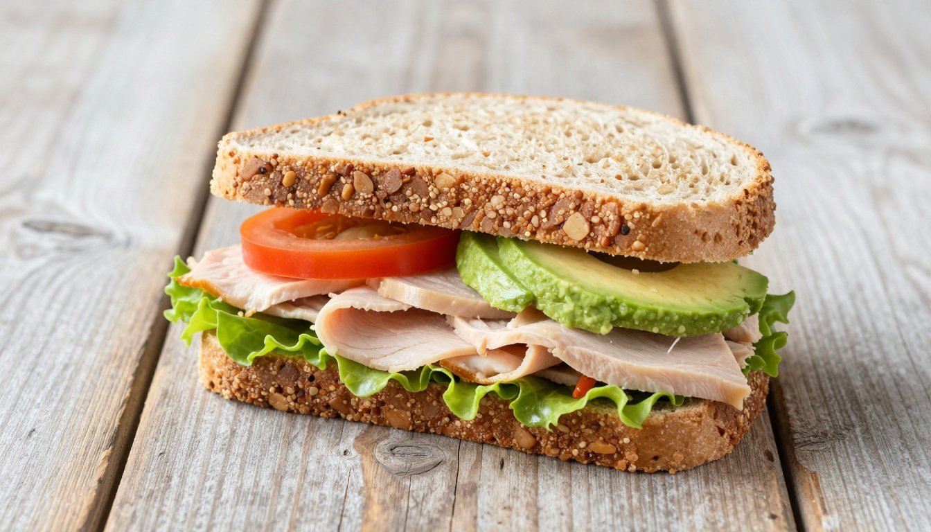 Υγιεινό σάντουιτς με φρέσκα υλικά για απώλεια βάρους.