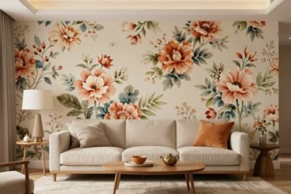Φλοράλ μοτίβα σε διακόσμηση δωματίου