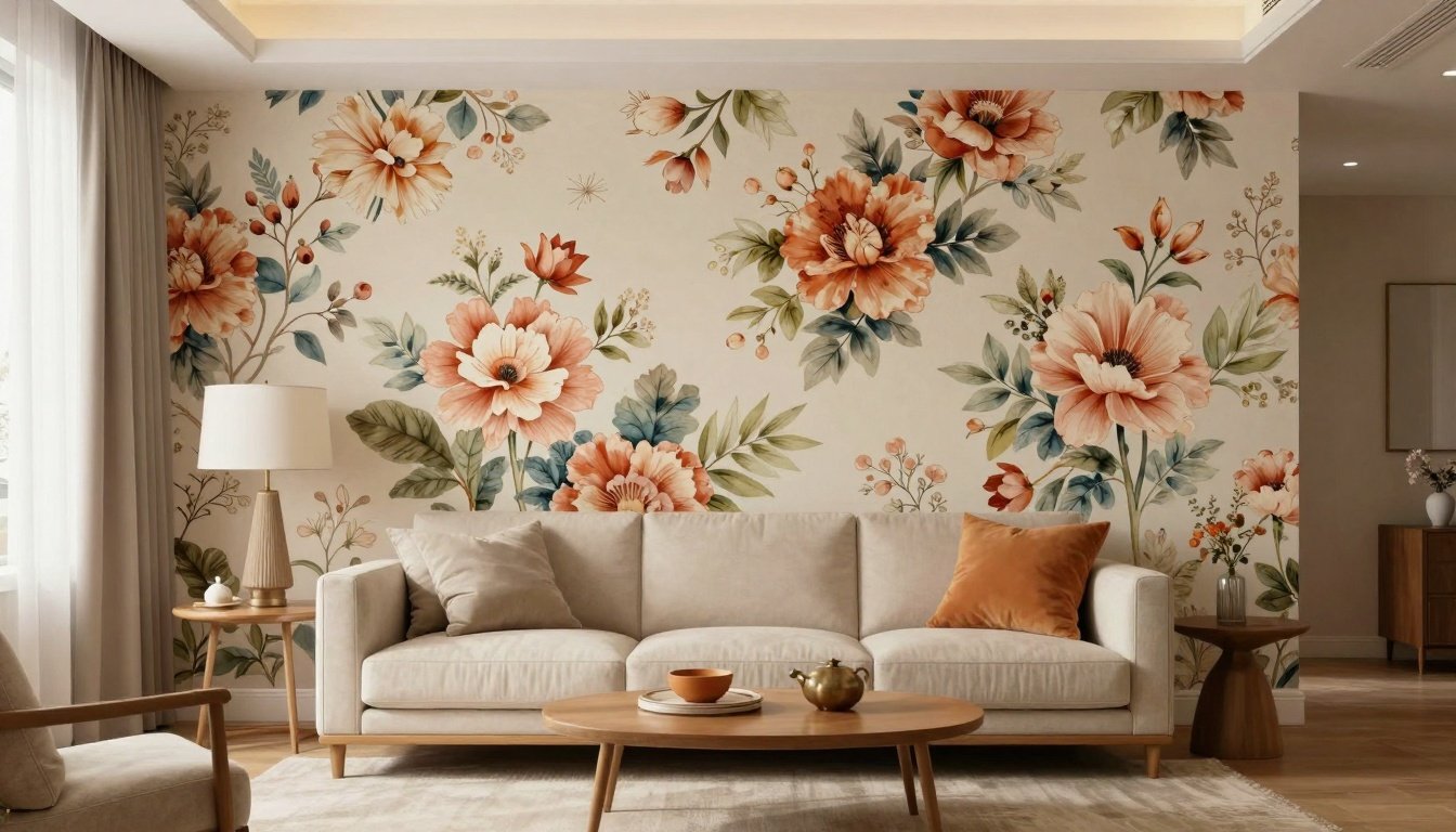 Φλοράλ μοτίβα σε διακόσμηση δωματίου