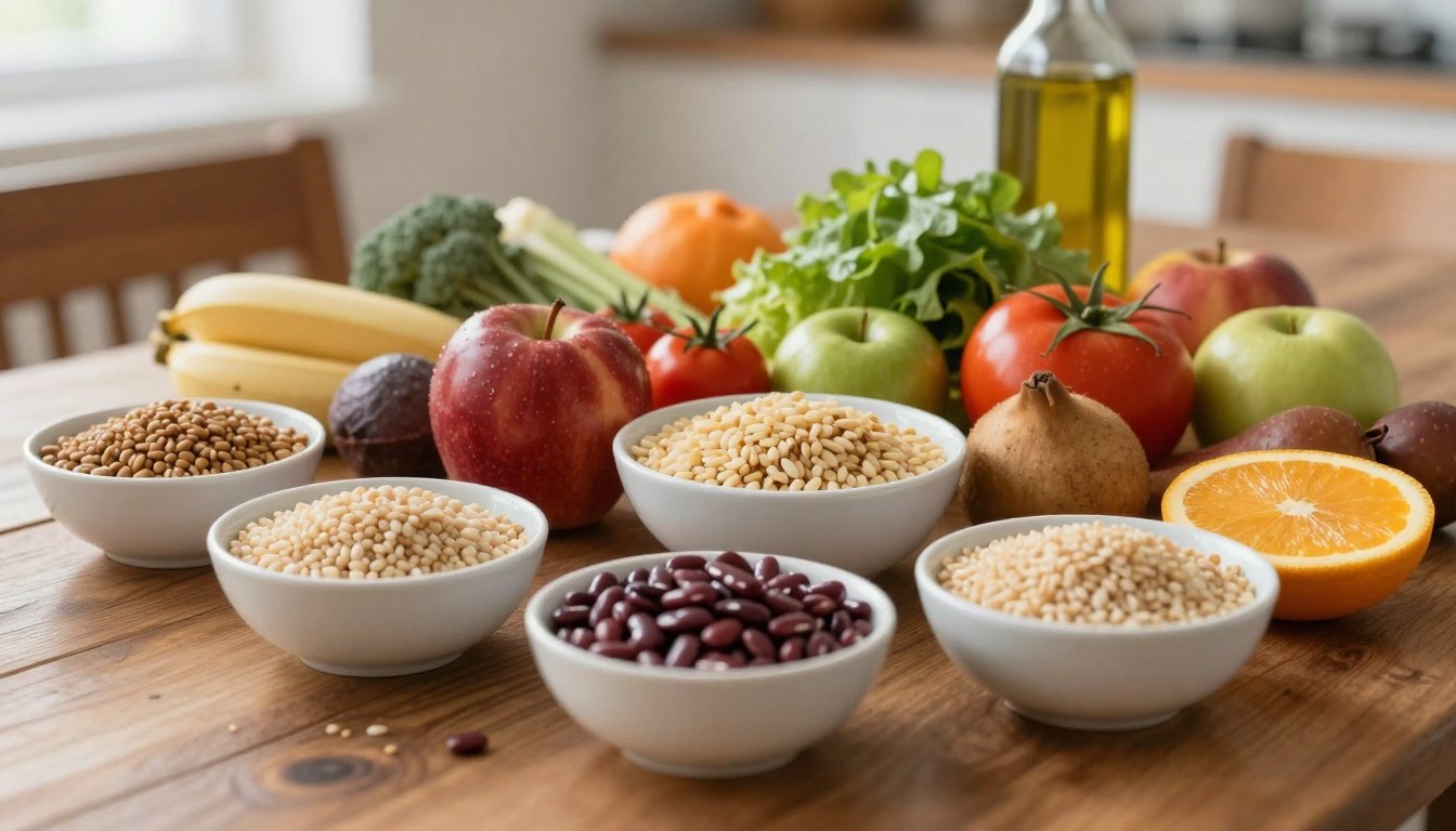 Μεσογειακή διατροφή με φρέσκα φρούτα και λαχανικά