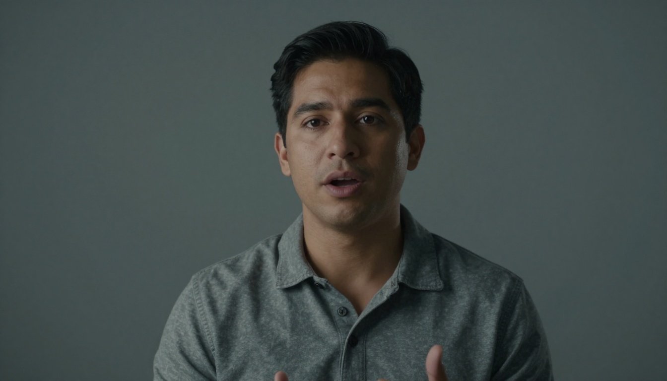 Ένας άνθρωπος μιλάει με αυτοπεποίθηση, εστιάζοντας στην αποτελεσματική επικοινωνία.