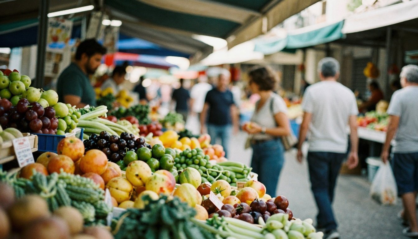 Ποια δίαιτα ταιριάζει σε σένα; Οι ειδικοί αξιολογούν και προτείνουν 2 Φωτογραφία από μεσογειακή αγορά με φρέσκα προϊόντα