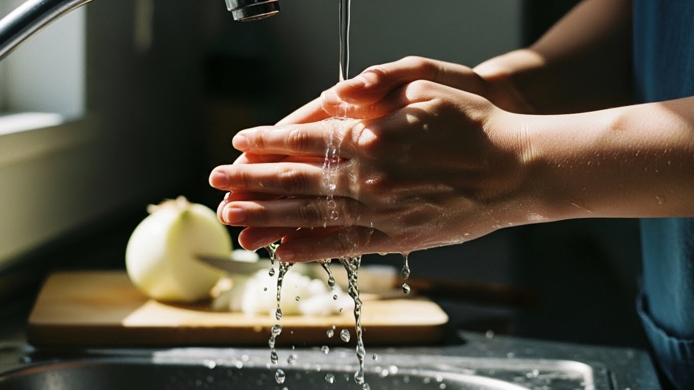 πλύσιμο χεριών - Μυρωδιά κρεμμυδιού στα δάχτυλα; Δείτε πώς θα την εξαφανίσετε φυσικά