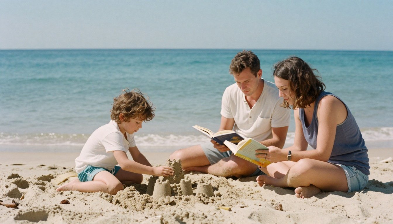Τι είναι το “σύνδρομο του ελεύθερου χρόνου” και πώς μας επηρεάζει 2 Χαλαρή οικογένεια στην παραλία