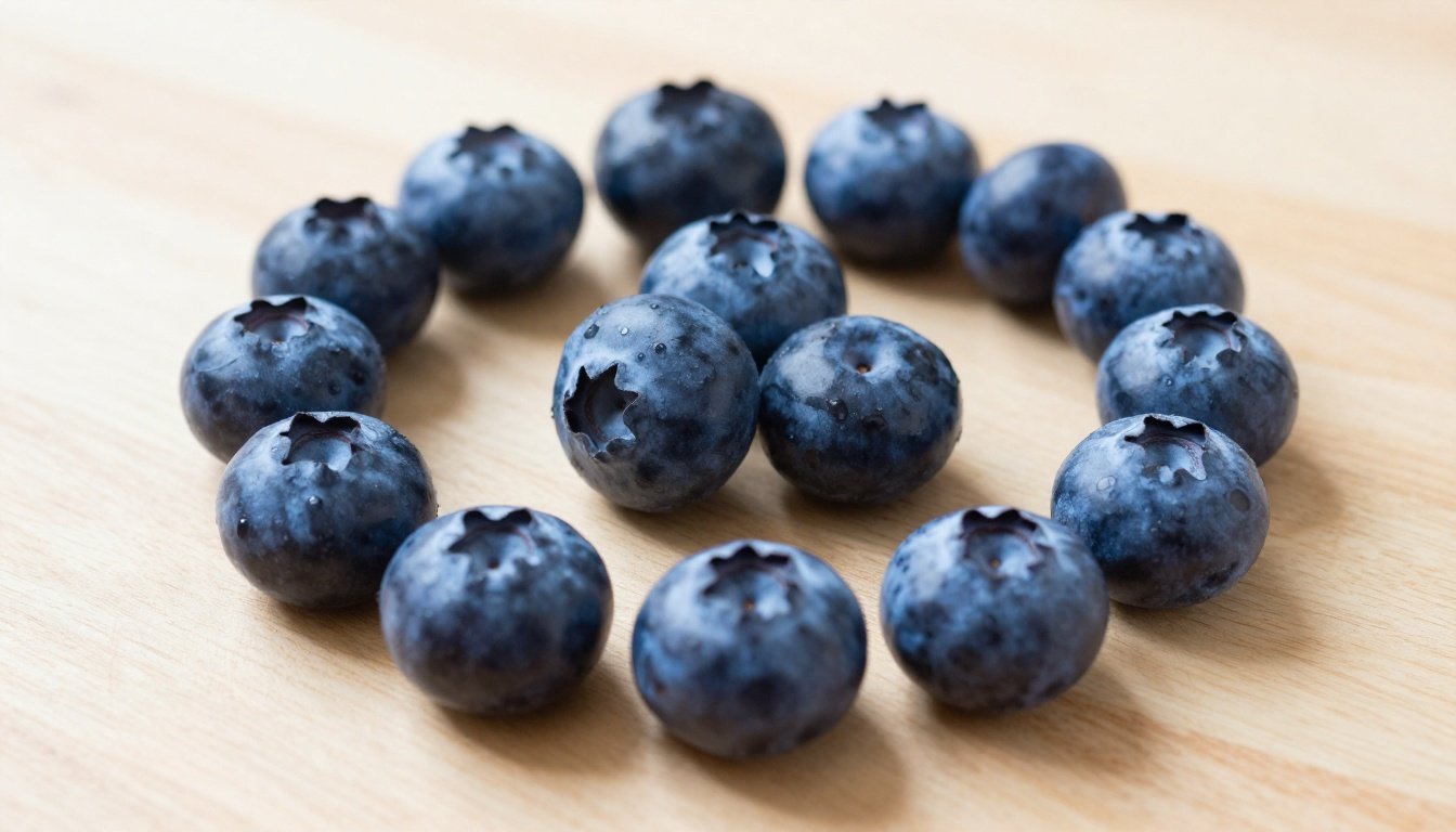 Φρέσκα μύρτιλα σε ξύλινη επιφάνεια.