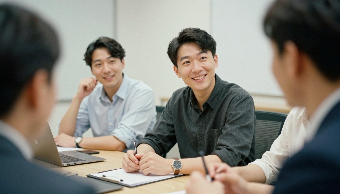 Άτομο σε επαγγελματική συνάντηση που κάνει καλή εντύπωση